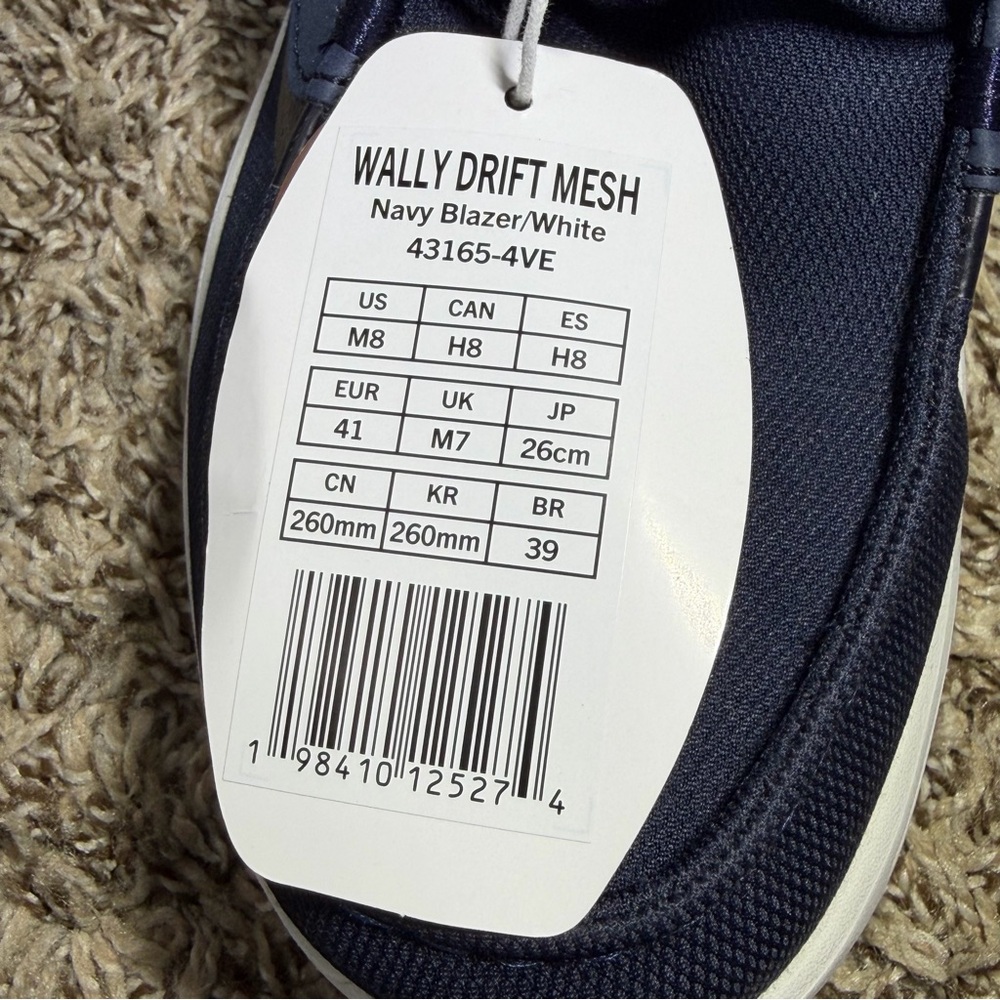 Hey Dude Wally Drift Mesh Men's Size 8 Casual Shoes Navy Blazer Blue White NEW - Picture 7 of 7